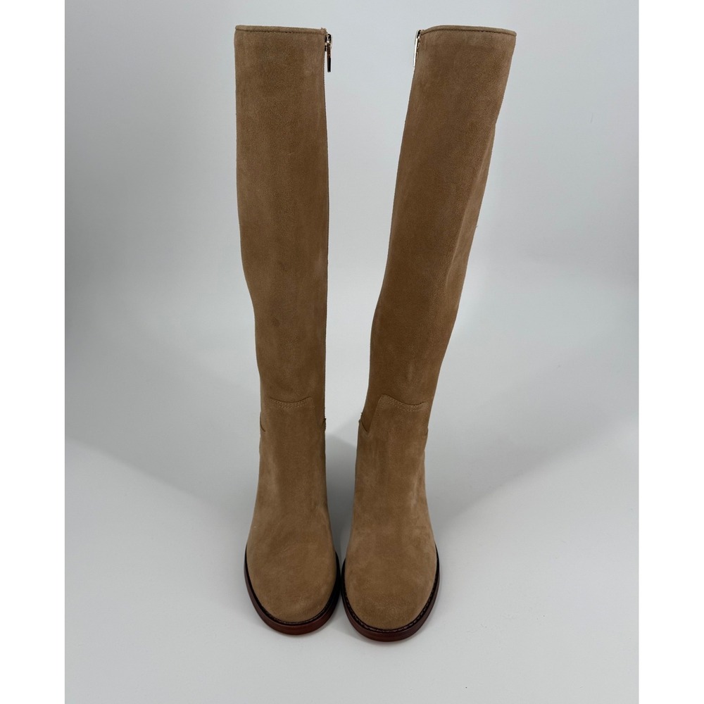 Dolce Vita Womens Knee High Boots SZ 6.5 Tan Suede Leather Block Heel Western